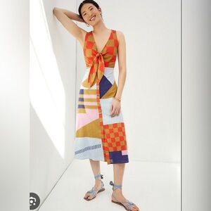 CONDITIONS APPLY Abstract Patchwork Maxi Dress. Anthropologie. Size S